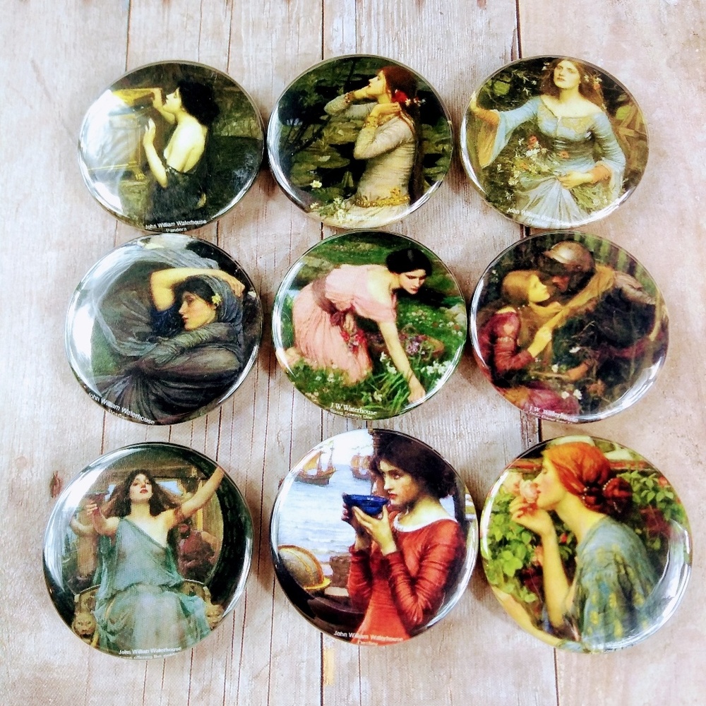 9pc Magnet Set John William Waterhouse Art
